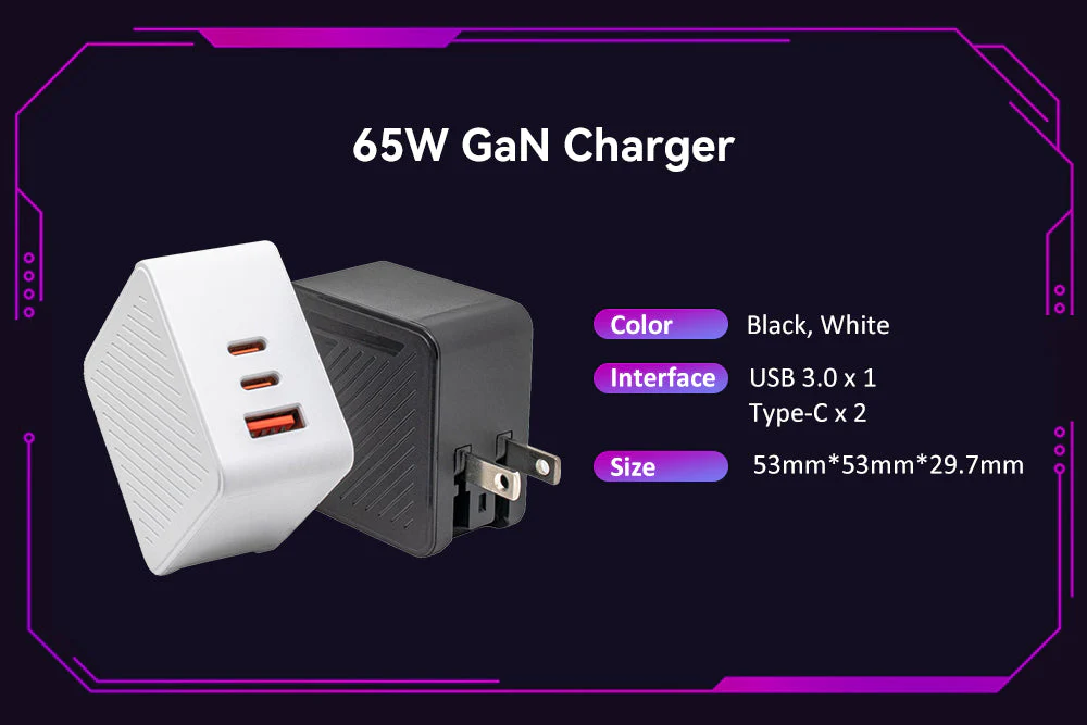 ROG Ally Fast Charging Set – 65W GaN Charger + 100W Magnetic USB‑C Cable (180° Rotatable) - Image 4